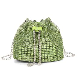 Sparkling Rhinestone Embellished Drawstring Crossbody Bag, Multi-Functional Bucket Purse, Formal Handbag for Women Daily Commute