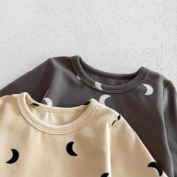 Ircomll 2 pcs Spring Fall Infant Baby Bodysuits & One-Pieces Moon Print Cotton Long Sleeves Baby Bodysuits Uniesx Baby Clothes