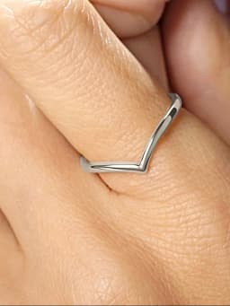 925 Sterling Silver Fashion Simplicity Classic Smooth V-shaped Ring For Women Engagement Wedding High Quality Fine Jewelry
