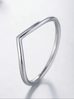 925 Sterling Silver Fashion Simplicity Classic Smooth V-shaped Ring For Women Engagement Wedding High Quality Fine Jewelry