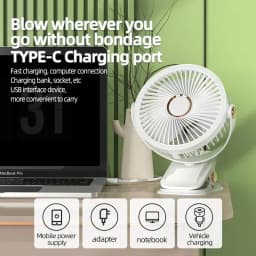Camping Fan Rechargeable Desktop Portable Air Circulator Wireless Ceiling Electric Fan With LED Light Clip-on Home Fan 8000mAh