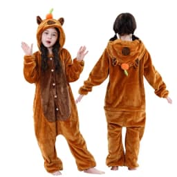 MICHLEY Carnaval Capybara Flannel Blanket Sleepers Onesie Hooded Children Costume Clothes Jumpsuit Sleepwear For Boys Girls