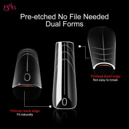 BNG Tapered Square Nail Dual Forms for Poly Extension Gel Reusable Full Cover Acrylic Builder Nail Molds 140/150Pcs