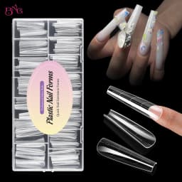 BNG Tapered Square Nail Dual Forms for Poly Extension Gel Reusable Full Cover Acrylic Builder Nail Molds 140/150Pcs