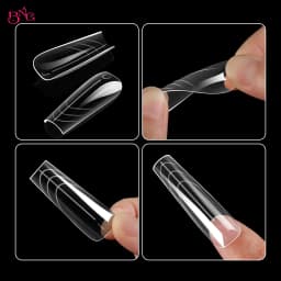 BNG Tapered Square Nail Dual Forms for Poly Extension Gel Reusable Full Cover Acrylic Builder Nail Molds 140/150Pcs