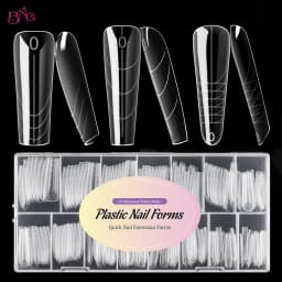 BNG Tapered Square Nail Dual Forms for Poly Extension Gel Reusable Full Cover Acrylic Builder Nail Molds 140/150Pcs