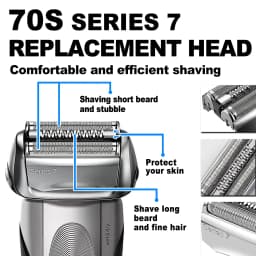 1pc Series 7 70S Electric Shaver Head Replacement, Compatible With Braun Series 7 Shavers 720cc, 730cc, 735s, 750cc, 760cc, 790c