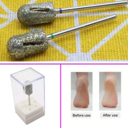 1Pc 10mm High End Diamond Pedicure Nail Bit - 60# 120#, Carbon Steel with Diamond Coating, Easy & Sharp Sanding Cap for Electric