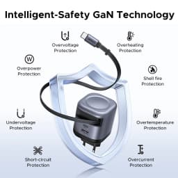 UGREEN 45W GaN Retractable Cable Charger UFCS PPS QC PD 3.0 For iPhone 17 16Pro Samsung S25 iPad Macbook Air Tablet Fast Charger