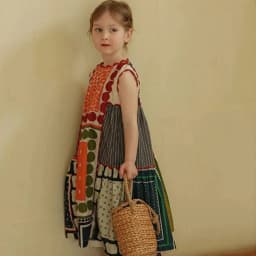Bear Leader Summer Fashion Girls Casual Dresses Sleeveless Geometric Print Vest Dress Bohemian Style Holiday Children's Clothing
