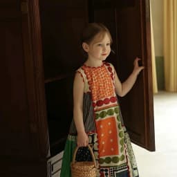 Bear Leader Summer Fashion Girls Casual Dresses Sleeveless Geometric Print Vest Dress Bohemian Style Holiday Children's Clothing