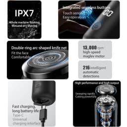 Mini Electric Shaver Led Digital Display Men Rechargeable Type-c Charging Car Portable Shaver Men Women Home Razor
