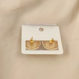 Charming round pattern oversized gemstone gold-plated 18K women's earrings, high-quality waterproof earrings, wife's gift