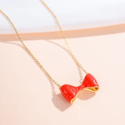 Bow Tie Necklace Pendant Simple Stylish Necklace Fashion Jewelry for Women Girls Kids Child