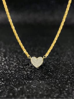 925 Sterling Silver Fashion Full Zircon Love Heart Necklace For Women Engagement Wedding Luxury High Quality Fine Jewelry