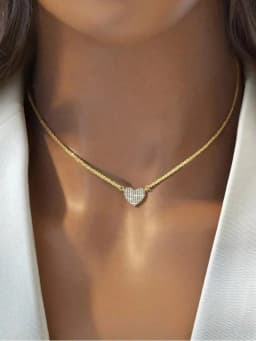 925 Sterling Silver Fashion Full Zircon Love Heart Necklace For Women Engagement Wedding Luxury High Quality Fine Jewelry