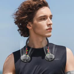USB Rechargeable Mini Sports 3-Speed Adjustable Neck Dual Fan Home OfficeOutdoor Travel Portable Hanging Neck Fan