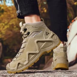 Men Tactical Boots with Straps for Combat Training Waterproof Straps Outdoor Hiking Breathable Shoes Multifunctional Motorcycle