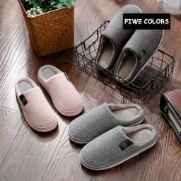Men Slippers Winter Warm Cotton Slippers Men and Women Couples Flats Soft Non-slip Slides Home Indoor Slippers Large Size 40-51