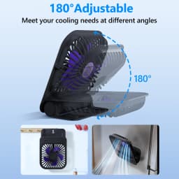 Eary Toilet Powerful Wall Fan Usb Rechargeable With 1200mAh 3 Speed Wind Magnetic Cooling Fan Portable Bathroom Ventilation Fan