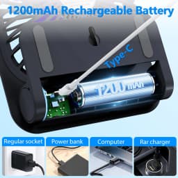 Eary Toilet Powerful Wall Fan Usb Rechargeable With 1200mAh 3 Speed Wind Magnetic Cooling Fan Portable Bathroom Ventilation Fan
