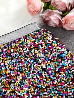Spring and Autumn New Shiny Sequin A-line High-Waist Skirt for Girls; Single Piece