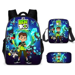 Teenage Hacker Backpack Ben 10 Student Backpack Anime Cartoon Backpack Shoulder Bag Pen Bag
