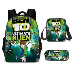 Teenage Hacker Backpack Ben 10 Student Backpack Anime Cartoon Backpack Shoulder Bag Pen Bag