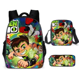 Teenage Hacker Backpack Ben 10 Student Backpack Anime Cartoon Backpack Shoulder Bag Pen Bag