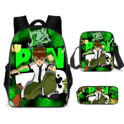 Teenage Hacker Backpack Ben 10 Student Backpack Anime Cartoon Backpack Shoulder Bag Pen Bag