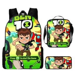 Teenage Hacker Backpack Ben 10 Student Backpack Anime Cartoon Backpack Shoulder Bag Pen Bag