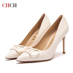 C-H Woman shoes High Heels New Pointed Metal Buckle Party Carnival Women's Shoes 9cm