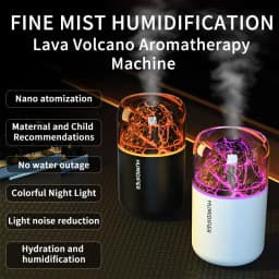 The simulated volcanic color lamp humidifier USB aromatherapy diffuser is suitable for use in cars, homes, bedrooms, as a gift,