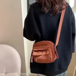 Korean Harajuku Messenger Bags Corduroy Women's Small Shoulder Bag Teenager Girl Crossbody Bag Cute Tote Student Bolsa