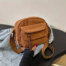 Korean Harajuku Messenger Bags Corduroy Women's Small Shoulder Bag Teenager Girl Crossbody Bag Cute Tote Student Bolsa