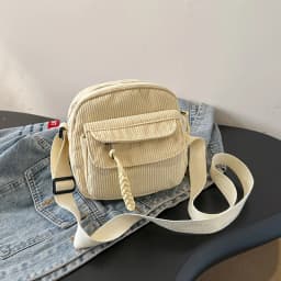 Korean Harajuku Messenger Bags Corduroy Women's Small Shoulder Bag Teenager Girl Crossbody Bag Cute Tote Student Bolsa