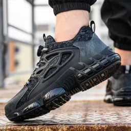 Rotating Button New Safety Shoes Men Anti-smash Anti-puncture Work Shoes Fashion Men Sport Shoes Security Protective Boots