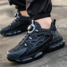 Rotating Button New Safety Shoes Men Anti-smash Anti-puncture Work Shoes Fashion Men Sport Shoes Security Protective Boots