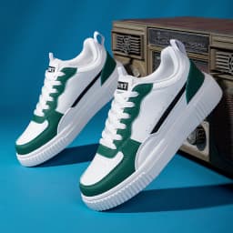 Men's Summer Breathable Trendy Versatile Casual White Sneakers for Teenagers Non-Slip Sports Thick-Soled White Shoes