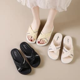 2026 Summer New Fashion Women Shoes Slippers Comfortable Platform Shoe High Heels Leisure Flower Outdoor Beach Slipper Women