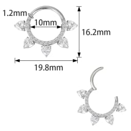 ASTM F136 Titanium EAR PIERC Nose Ring Teeth Tip CZ Ring Hoop Nose Rings Hinged Clicker Earring Ring factory Body Piercing