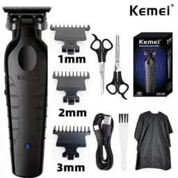 Kemei KM-2299 Barber Cordless Hair Clipper 0mm Zero Gapped Carving Clipper Professional Electric Finish Cutting Machine for Men