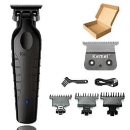 Kemei KM-2299 Barber Cordless Hair Clipper 0mm Zero Gapped Carving Clipper Professional Electric Finish Cutting Machine for Men