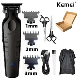 Kemei KM-2299 Barber Cordless Hair Clipper 0mm Zero Gapped Carving Clipper Professional Electric Finish Cutting Machine for Men