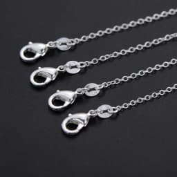 10pcs/Pack 925 Sterling Silver 16/18/20/22/24 Inch Rolo Chain Necklace Chains Lobster Clasp for Jewelry Making Supplies 1.2 mm