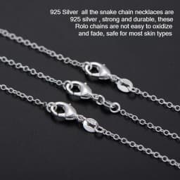 10pcs/Pack 925 Sterling Silver 16/18/20/22/24 Inch Rolo Chain Necklace Chains Lobster Clasp for Jewelry Making Supplies 1.2 mm