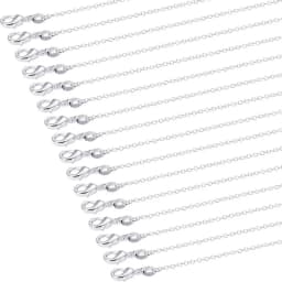 10pcs/Pack 925 Sterling Silver 16/18/20/22/24 Inch Rolo Chain Necklace Chains Lobster Clasp for Jewelry Making Supplies 1.2 mm
