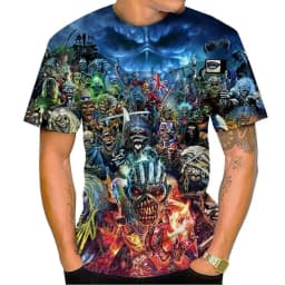 Living Dead Band 3D Print Sport Quick Dry Breathable Men T-shirt Hip Hop Rock Heavy Metal Street Fans Parent-child Short Sleeve