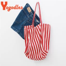 Large Capacity Canvas Bag for Women Fashion Striped Shoulder Bag New Top-handle Bag Travel Bag Shopping Tote Bolsa