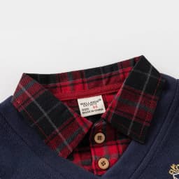 2026 Spring Children Clothes Hoodie Boys Preppy Style Fake Two-Piece Sweatshirt Plaid Collar Long Sleeve Embroidered Boys Top